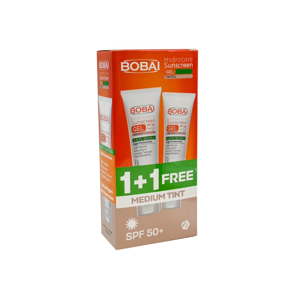 BOBAI Hydrocare Sunscreen gel SPF 50+ Tinted (1+1FREE)