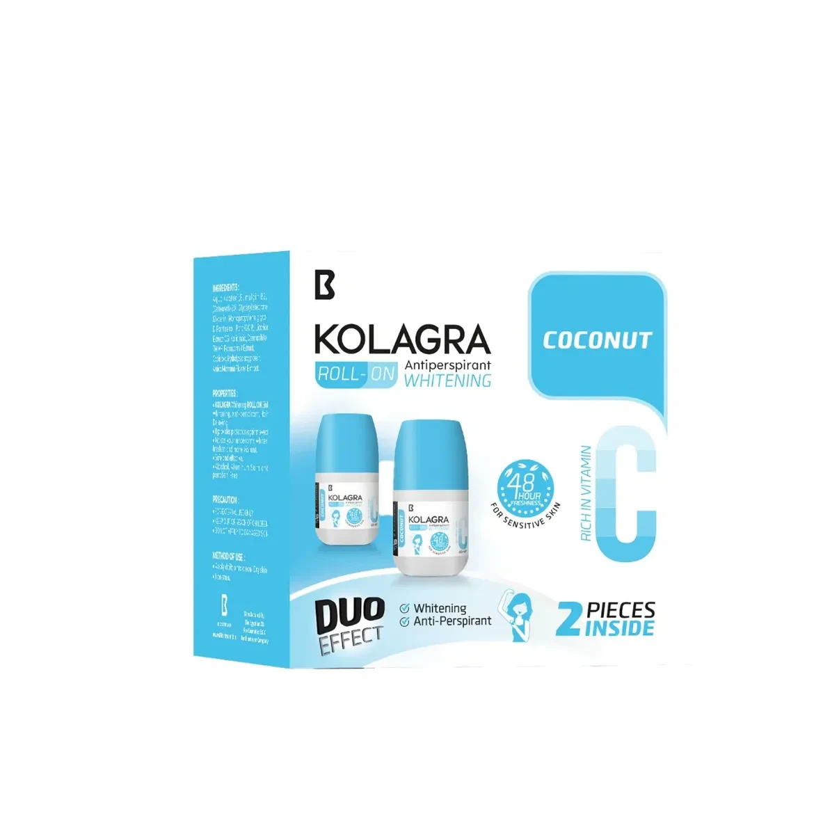Kolagra whitening Roll-On Coconut (1+1)