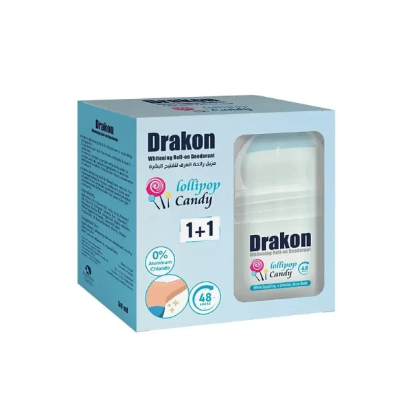 DRAKON Whitening Roll-On Deodorant - Lollipop Candy (1+1 Free)