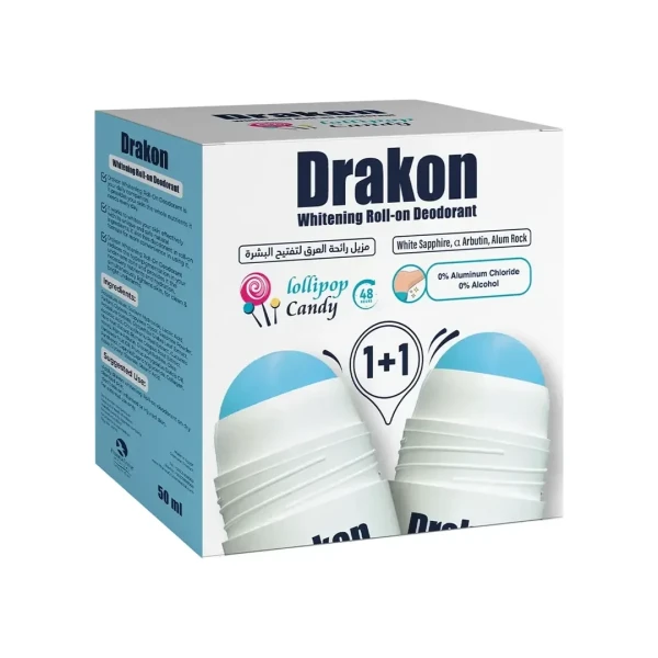 DRAKON Whitening Roll-On Deodorant - Lollipop Candy (1+1 Free)