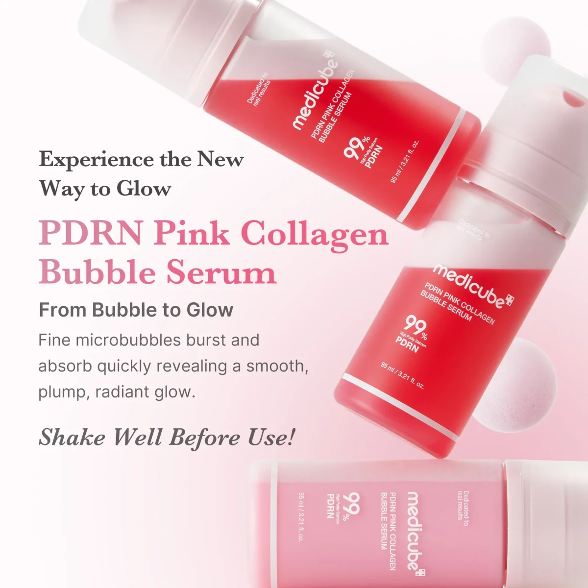 MEDICUBE PDRN Pink Collagen Bubble Serum