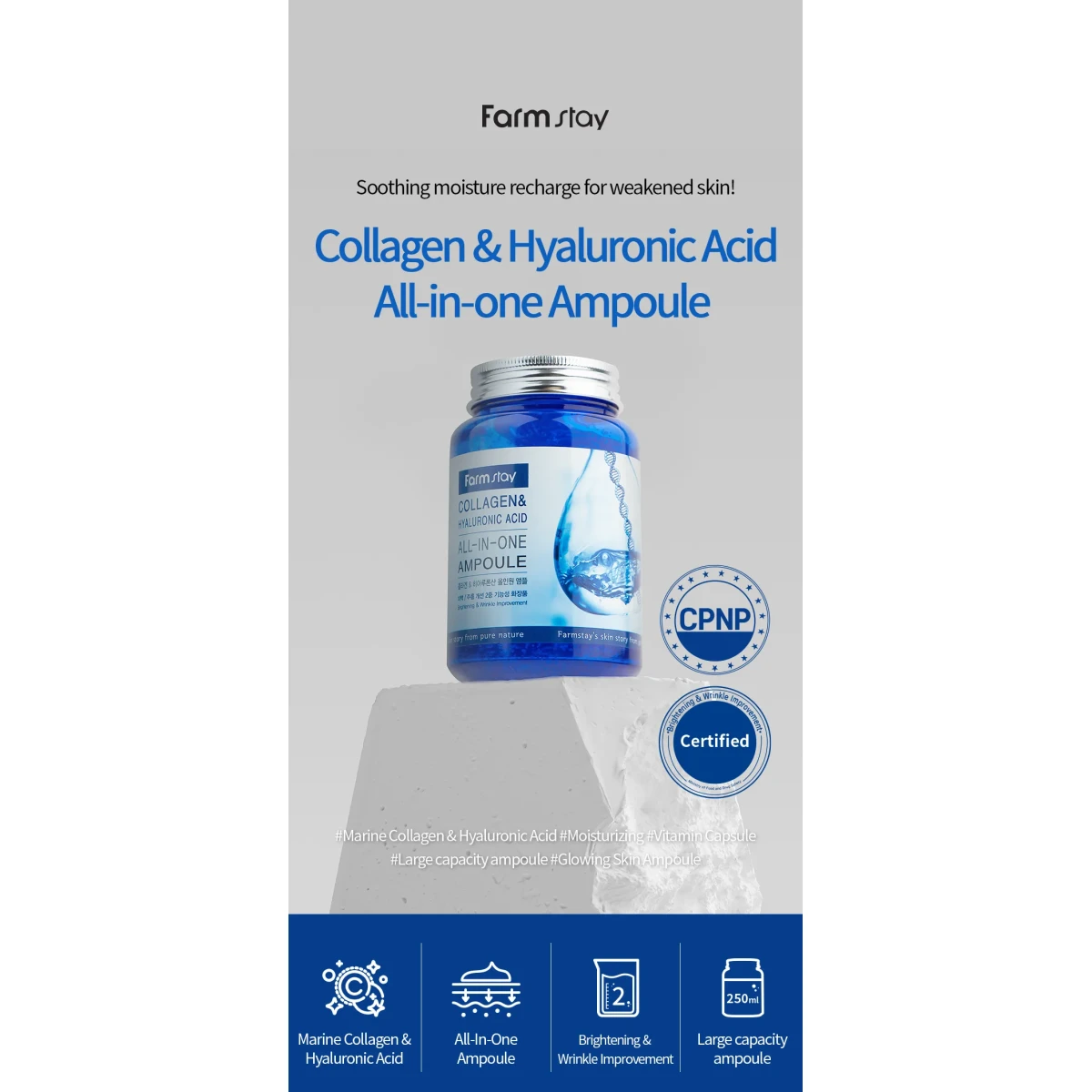 Farmstay Collagen Hyaluronic Acid All In One Ampoule