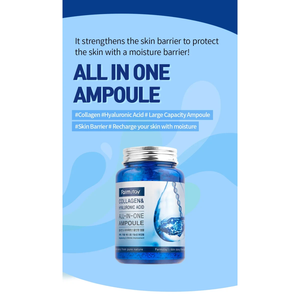 Farmstay Collagen Hyaluronic Acid All In One Ampoule