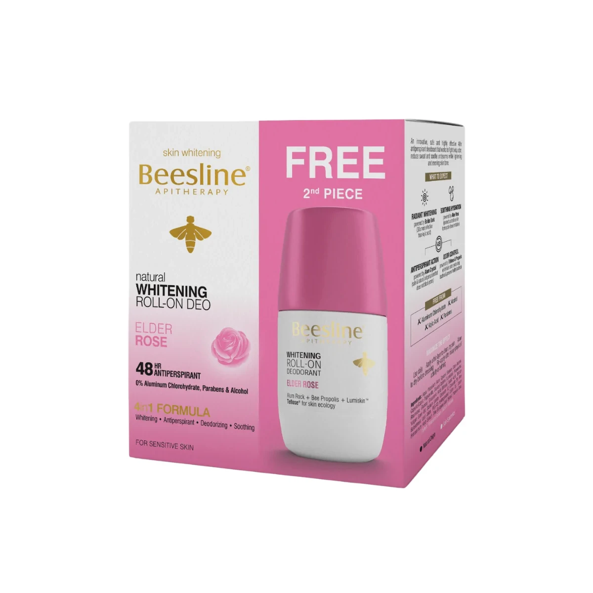 Beesline Whitening Roll On Deodorant - Elder Rose (1+1)