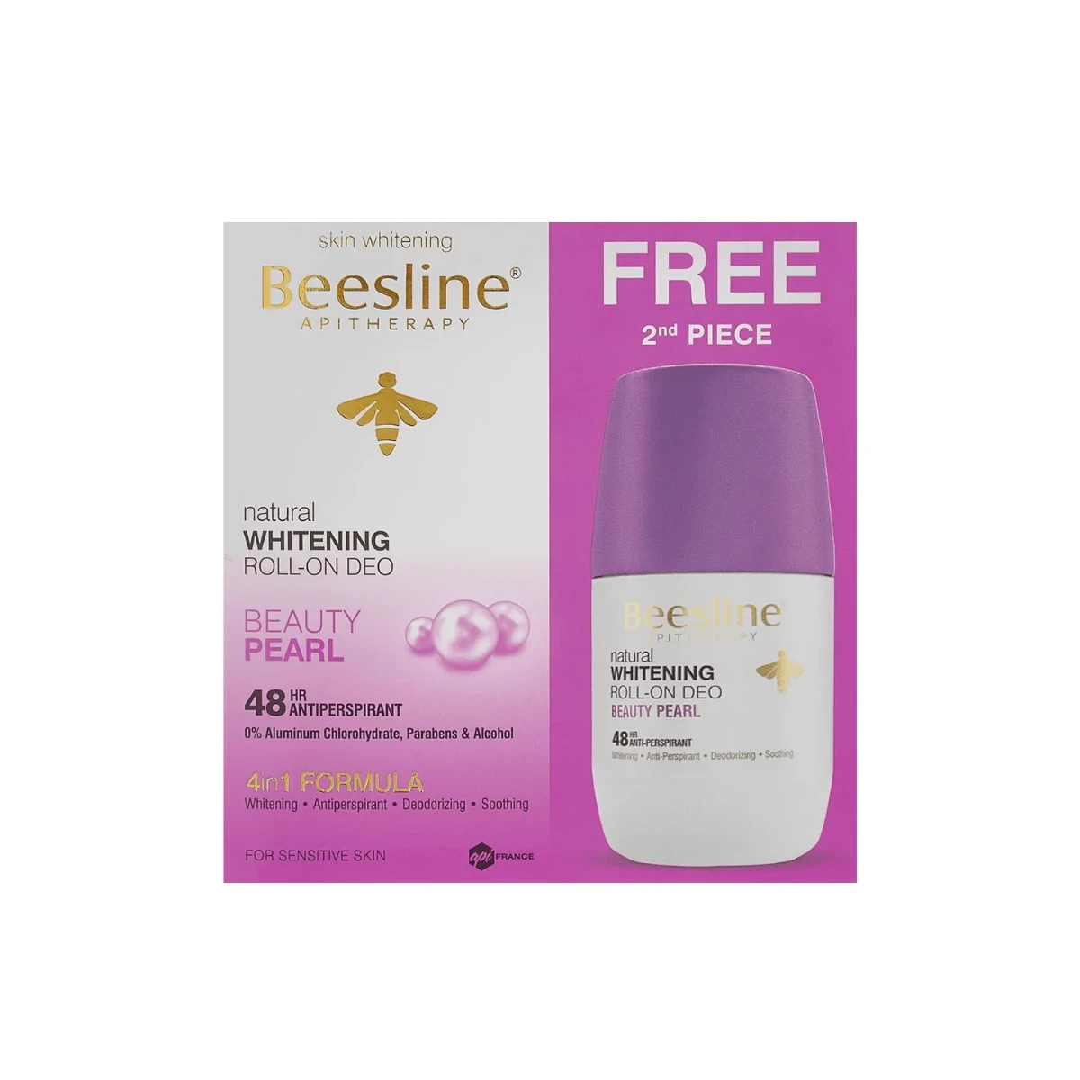 Beesline Whitening Roll On Deodorant - Beauty Pearl (1+1)