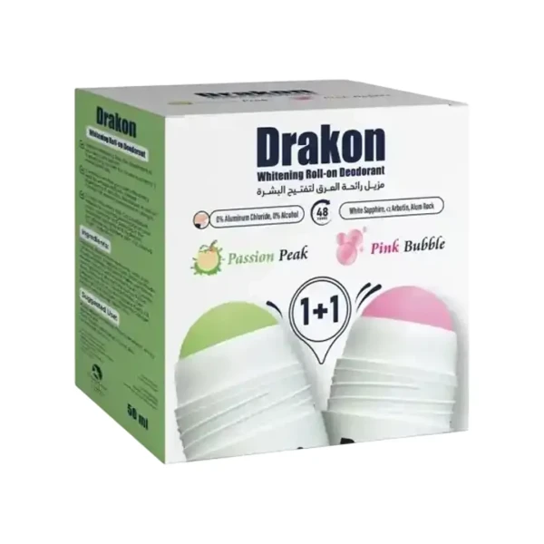 DRAKON Whitening Roll-On Deodorant - Pink Bubble + Passion Peak(1+1 Free)