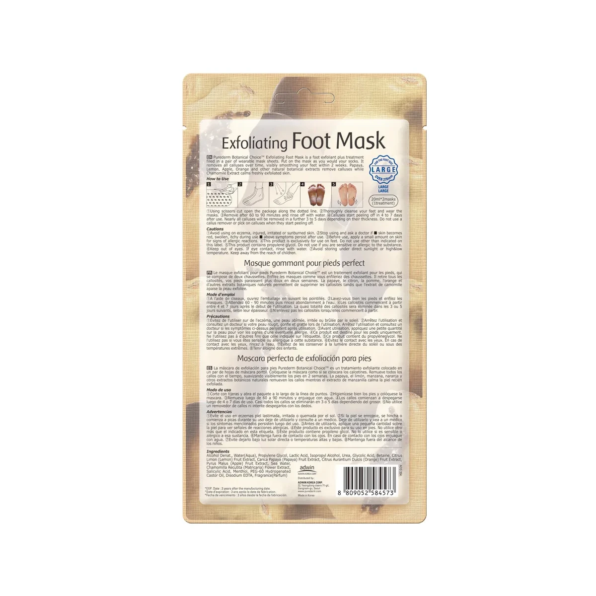 PUREDERM Foot Mask Regular Exfoliating