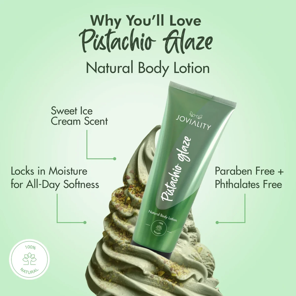 JOVIALITY Natural Body Lotion - Pistachio Glaze 240ml