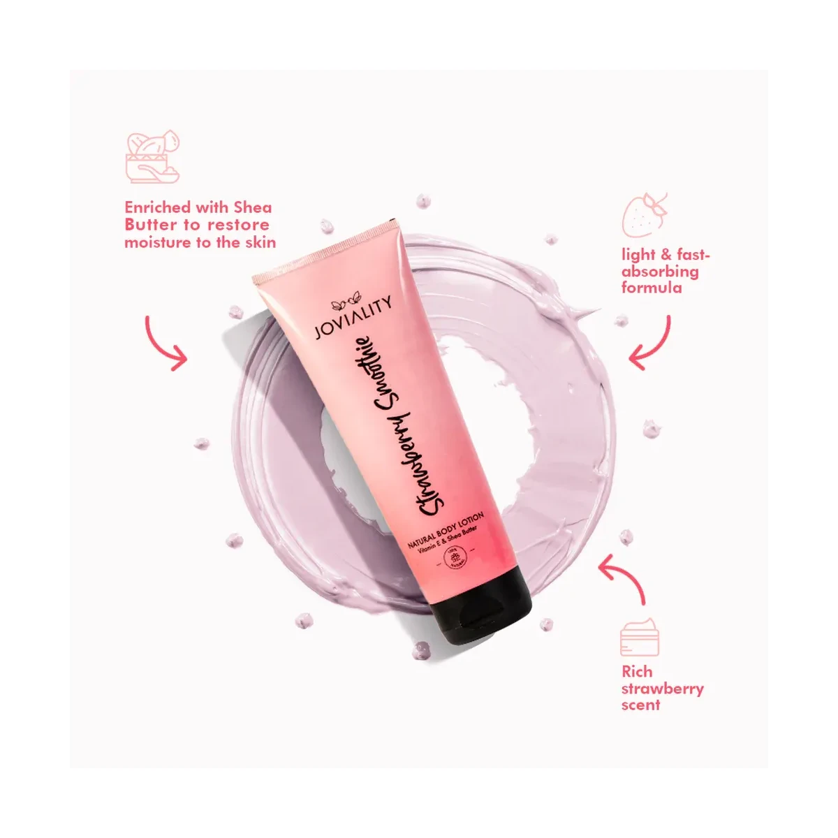 JOVIALITY Natural Body Lotion - Strawberry Smoothie 240ml