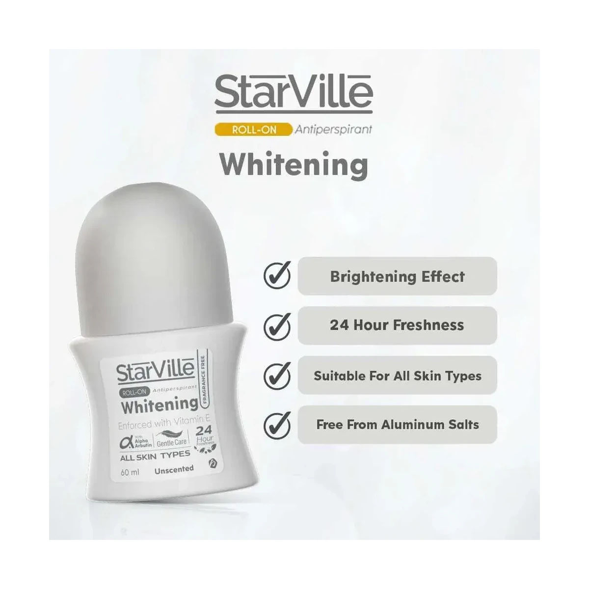 Starville Whitening Roll On Fragrance Free 60 ml