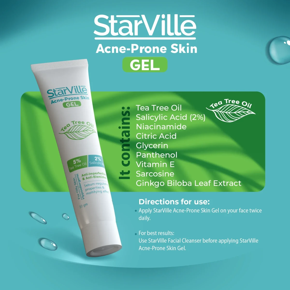 StarVille Acne-Prone Skin Gel 30gm