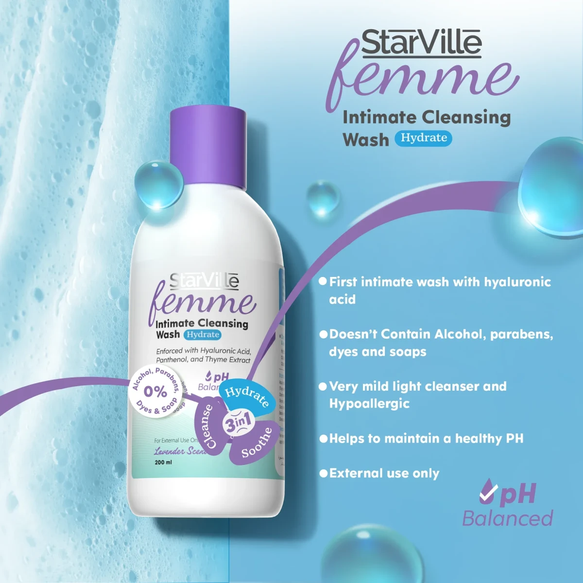 StarVille Femme Intimate Cleansing Wash Hydrate