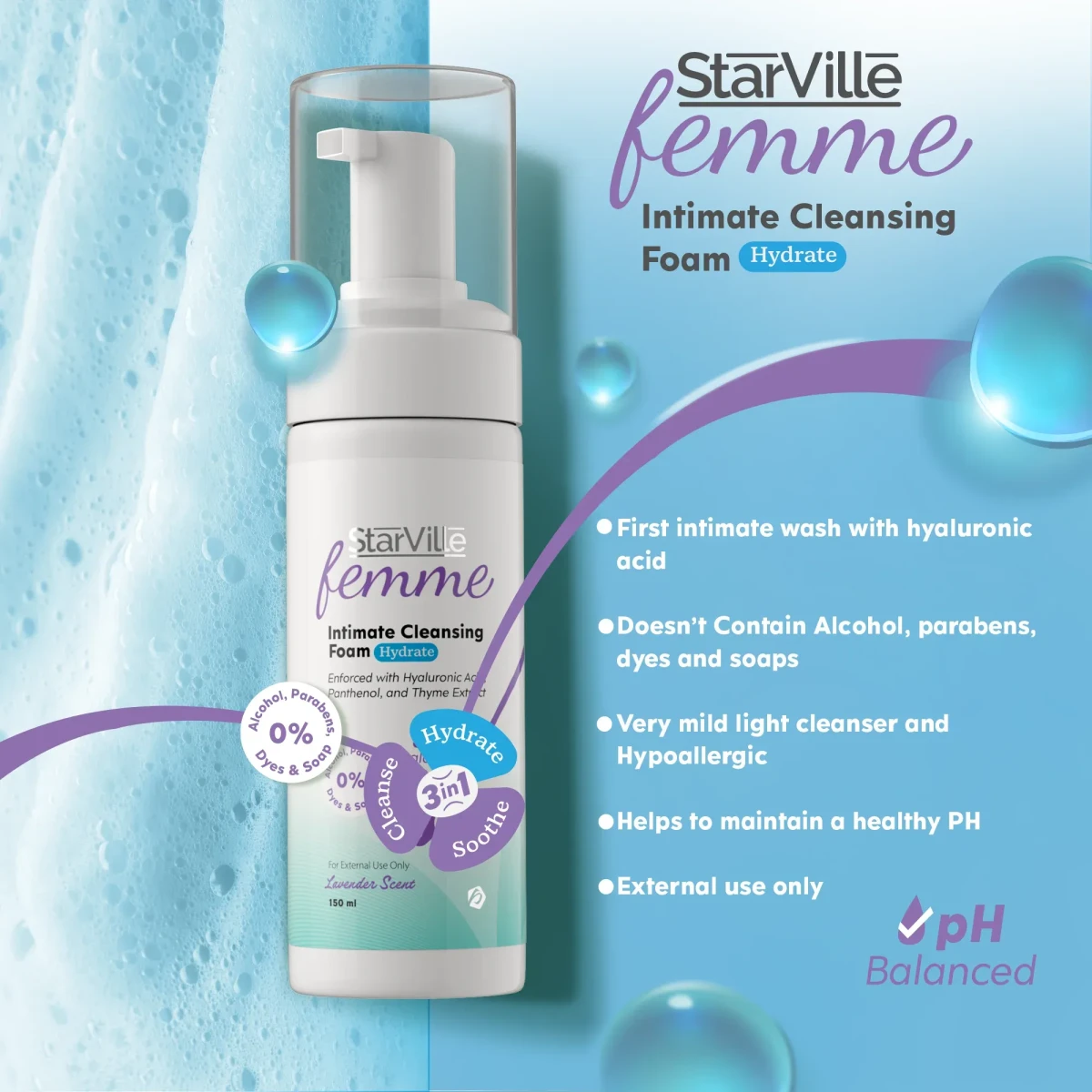 StarVille Femme Intimate Cleansing Foam Hydrate